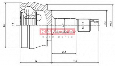 KAMOKA 6691 -  Шарнирный комплект, приводной вал