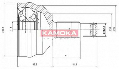 KAMOKA 6698 -  Шарнирный комплект, приводной вал