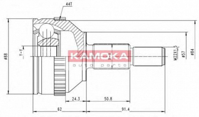 KAMOKA 6712 -  Шарнирный комплект, приводной вал