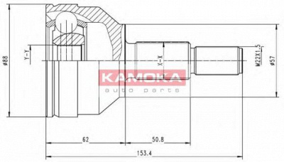 KAMOKA 6716 -  Шарнирный комплект, приводной вал