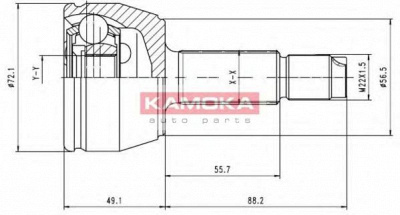 KAMOKA 6802 -  Шарнирный комплект, приводной вал