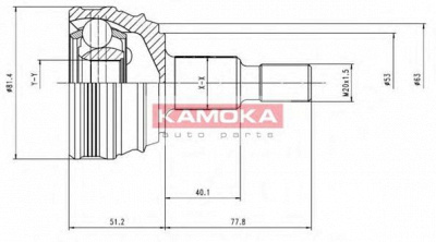 KAMOKA 6864 -  Шарнирный комплект, приводной вал