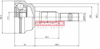 KAMOKA 6952 -  Шарнирный комплект, приводной вал
