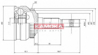 KAMOKA 6956 -  Шарнирный комплект, приводной вал
