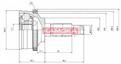 KAMOKA 6992 -  Шарнирный комплект, приводной вал