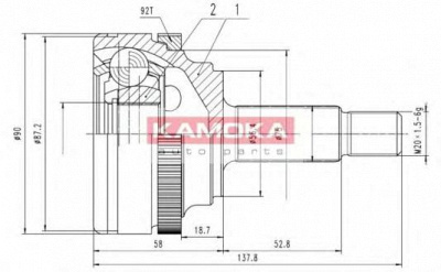 KAMOKA 6994 -  Шарнирный комплект, приводной вал