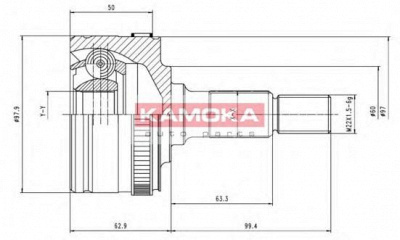 KAMOKA 7000 -  Шарнирный комплект, приводной вал