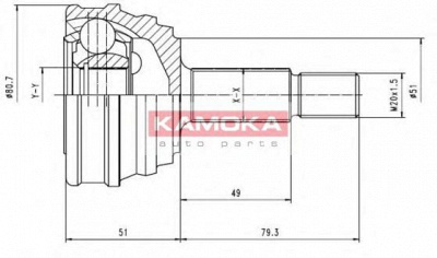 KAMOKA 7010 -  Шарнирный комплект, приводной вал