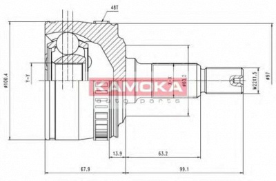 KAMOKA 7046 -  Шарнирный комплект, приводной вал