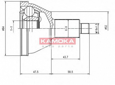 KAMOKA 7084 -  Шарнирный комплект, приводной вал