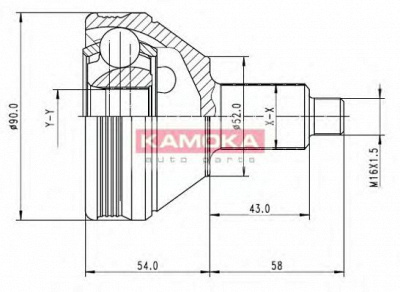 KAMOKA 7086 -  Шарнирный комплект, приводной вал
