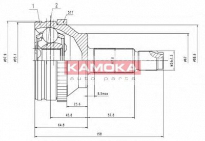 KAMOKA 7088 -  Шарнирный комплект, приводной вал