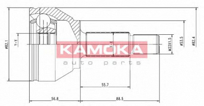 KAMOKA 7092 -  Шарнирный комплект, приводной вал