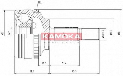 KAMOKA 7140 -  Шарнирный комплект, приводной вал