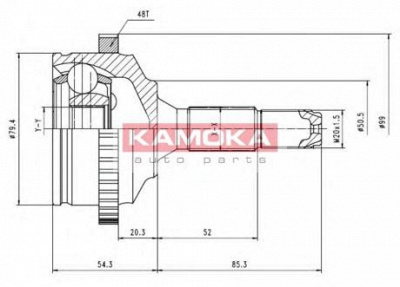 KAMOKA 7146 -  Шарнирный комплект, приводной вал