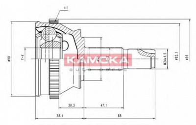 KAMOKA 7346 -  Шарнирный комплект, приводной вал