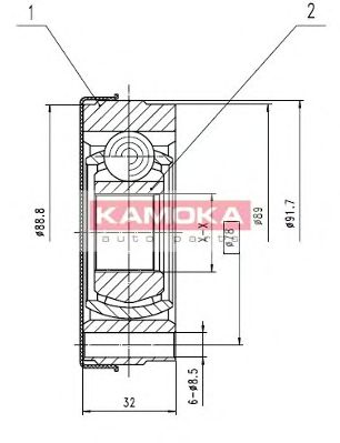 KAMOKA 8010 -  Шарнирный комплект, приводной вал