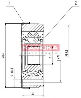 KAMOKA 8022 -  Шарнирный комплект, приводной вал