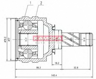 KAMOKA 8717 -  Шарнирный комплект, приводной вал
