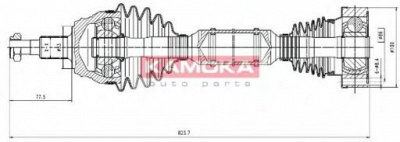 KAMOKA vw1138927 -  Приводной вал