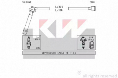 KW 358013 - Комплект проводов зажигания