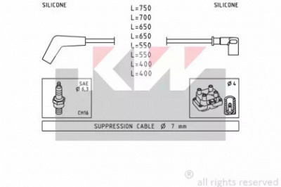 KW 358107 - Комплект проводов зажигания