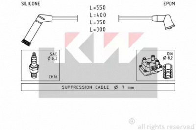 KW 358119 -  Комплект проводов зажигания