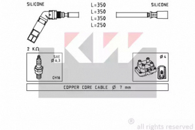 KW 358232 - Комплект проводов зажигания