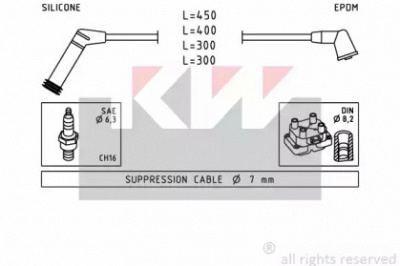 KW 358235 -  Комплект проводов зажигания