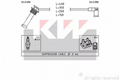 KW 358242 -  Комплект проводов зажигания