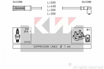 KW 358244 -  Комплект проводов зажигания