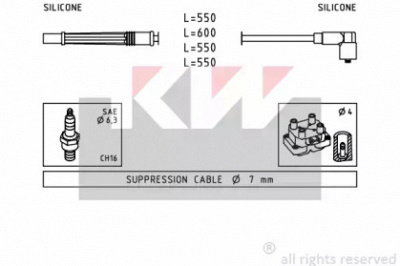 KW 358246 -  Комплект проводов зажигания