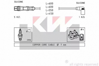 KW 358248 -  Комплект проводов зажигания