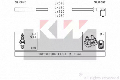 KW 358252 - Комплект проводов зажигания