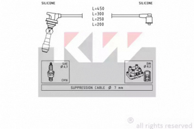 KW 358255 -  Комплект проводов зажигания