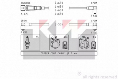 KW 359493 - Комплект проводов зажигания