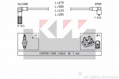 KW 359655 -  Комплект проводов зажигания