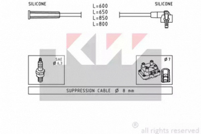 KW 360007 -  Комплект проводов зажигания
