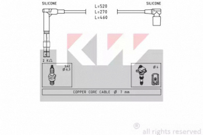 KW 360316 - Комплект проводов зажигания