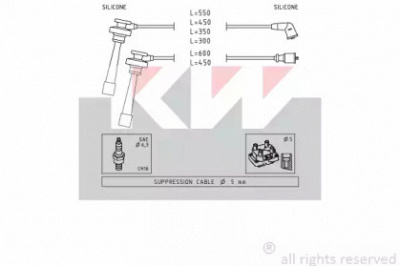 KW 360344 -  Комплект проводов зажигания