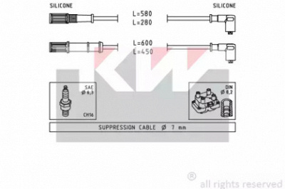 KW 360451 -  Комплект проводов зажигания