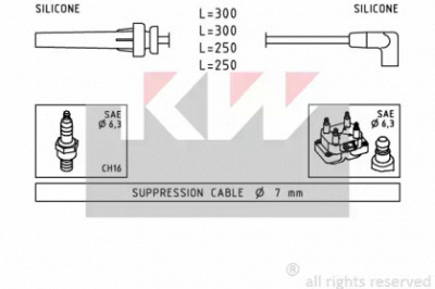 KW 360508 -  Комплект проводов зажигания