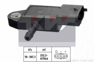 KW 493348 - Датчик, давление выхлопных газов