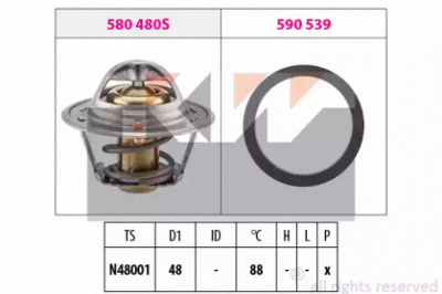 KW 580480 -  Термостат, охлаждающая жидкость