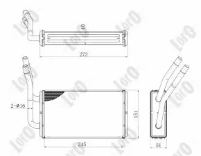 LORO 0170150024b -  Теплообменник, отопление салона