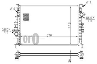 LORO 0170170049b -  Радиатор, охлаждение двигателя