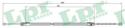 LPR c0370b -  Трос, стояночная тормозная система