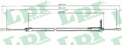 LPR c0440b -  Трос, стояночная тормозная система