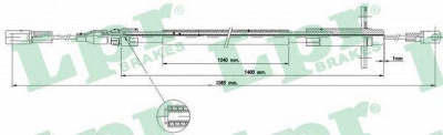 LPR c0454b -  Трос, стояночная тормозная система