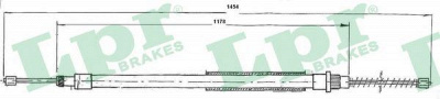 LPR c0623b -  Трос, стояночная тормозная система